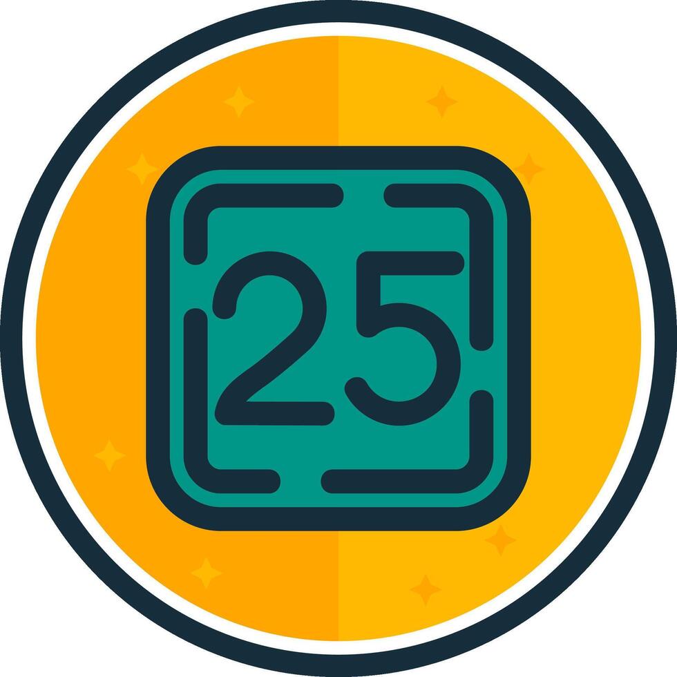 Twenty Five filled verse Icon vector