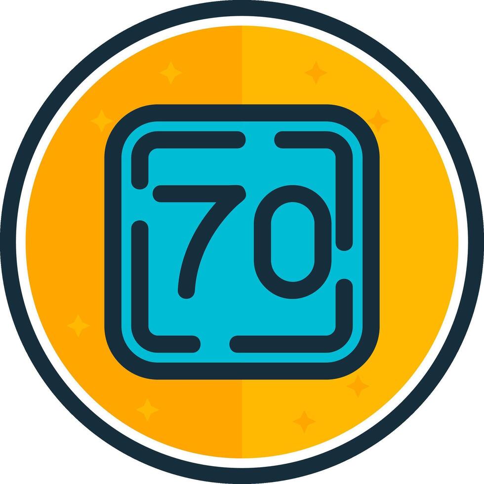 Seventy filled verse Icon vector