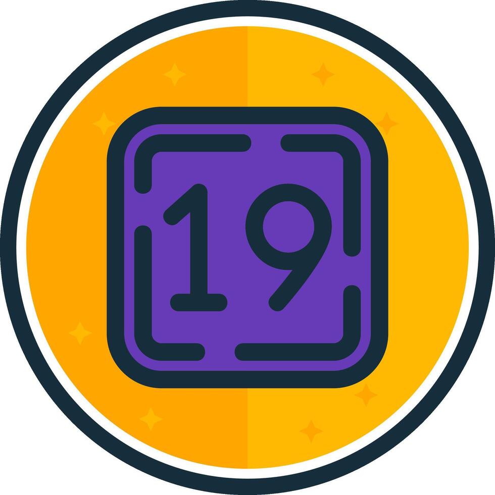 Nineteen filled verse Icon vector