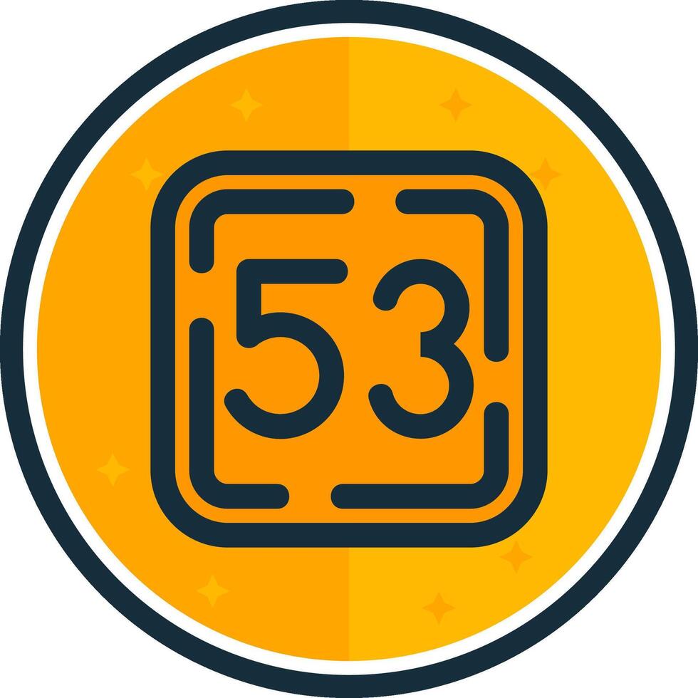 Fifty Three filled verse Icon vector