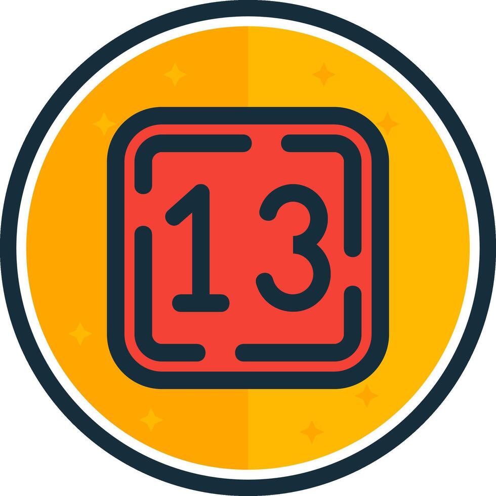 Thirteen filled verse Icon vector