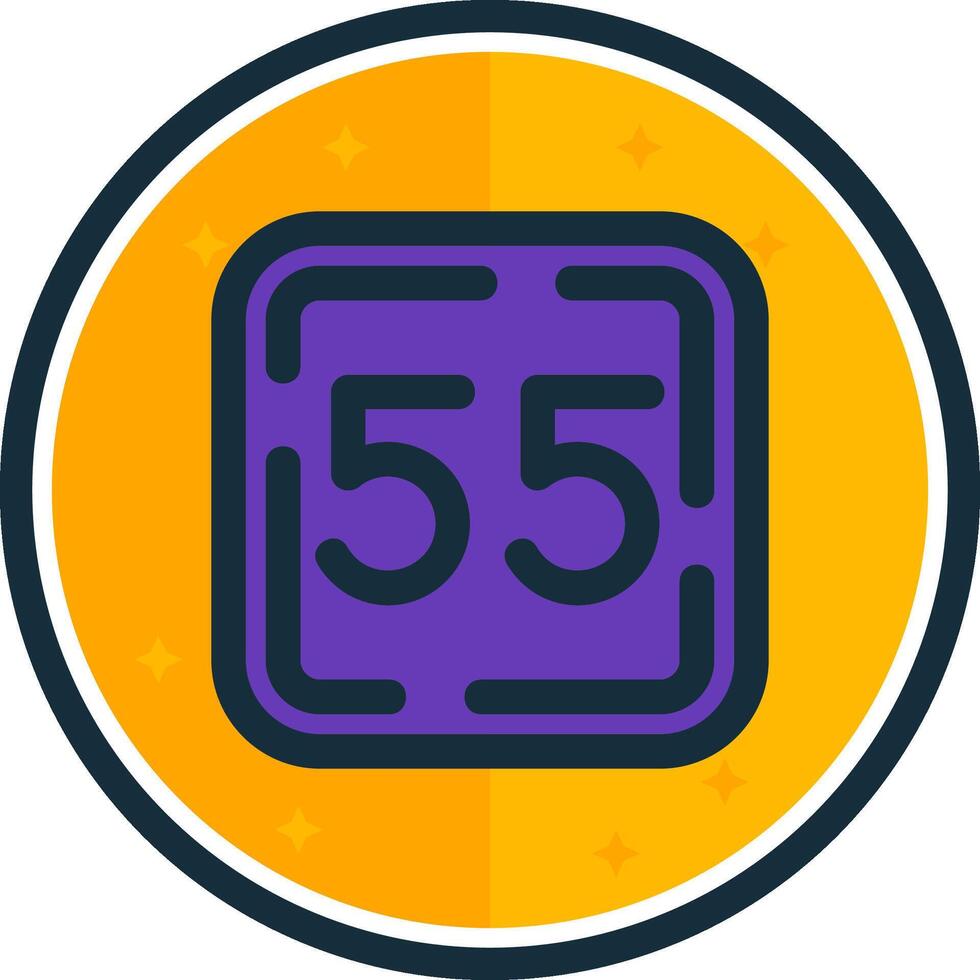 Fifty Five filled verse Icon vector