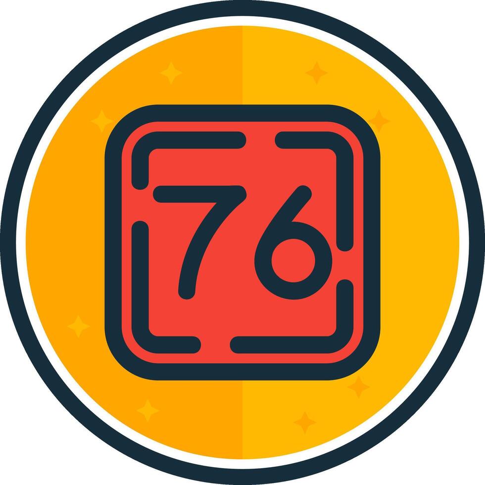 Seventy Six filled verse Icon vector