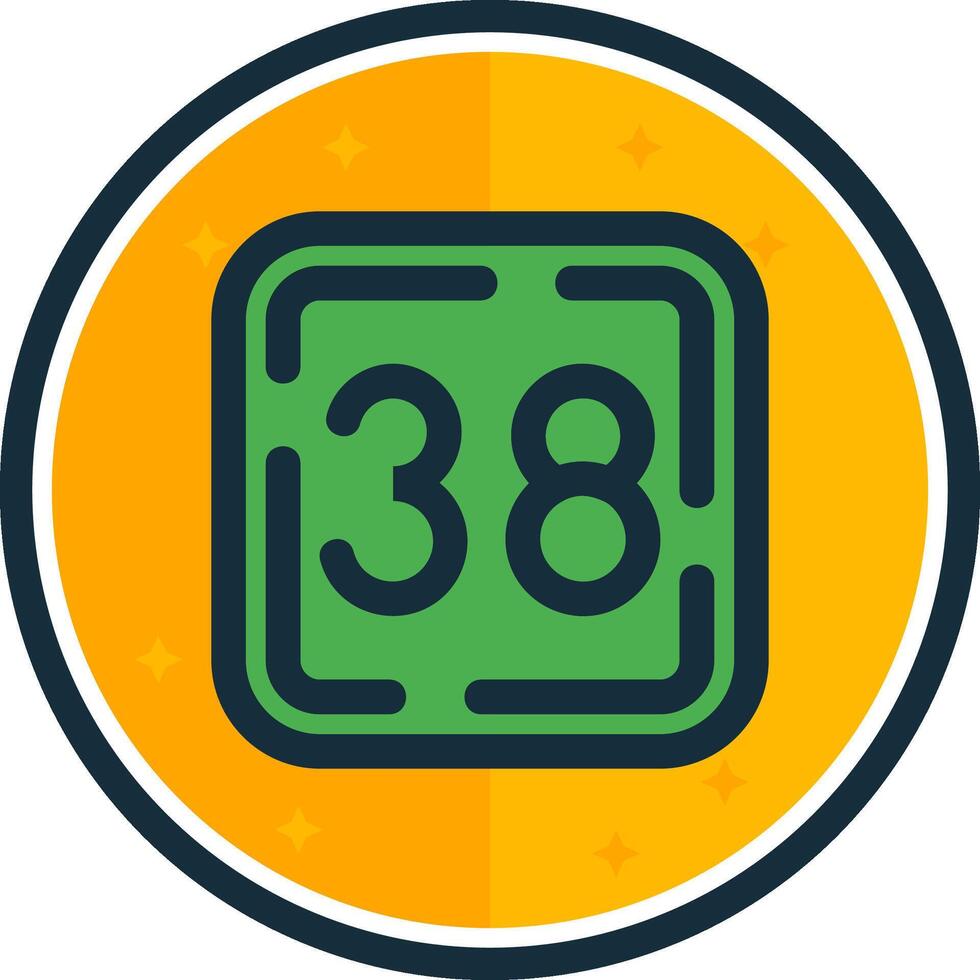 Thirty Eight filled verse Icon vector