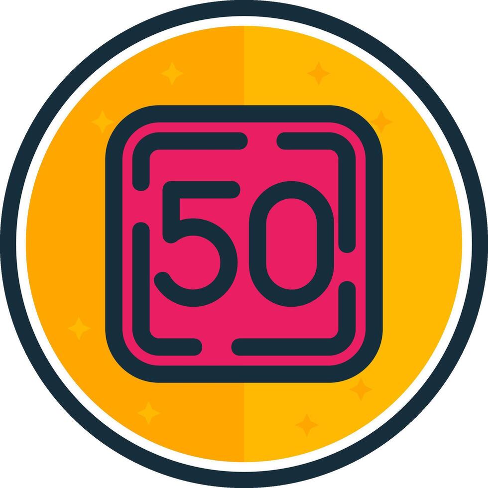 Fifty filled verse Icon vector