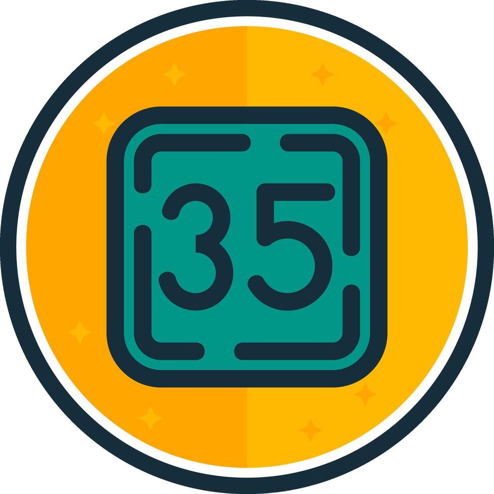 Thirty Five filled verse Icon vector