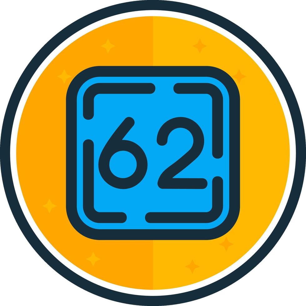 Sixty Two filled verse Icon vector