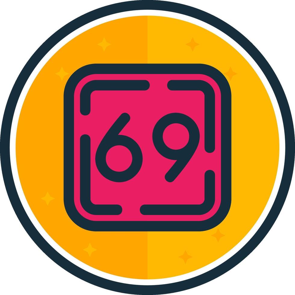Sixty Nine filled verse Icon vector