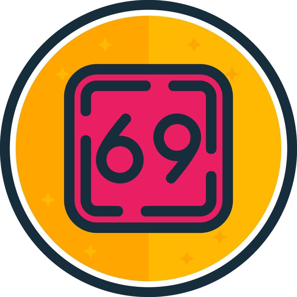 Sixty Nine filled verse Icon vector