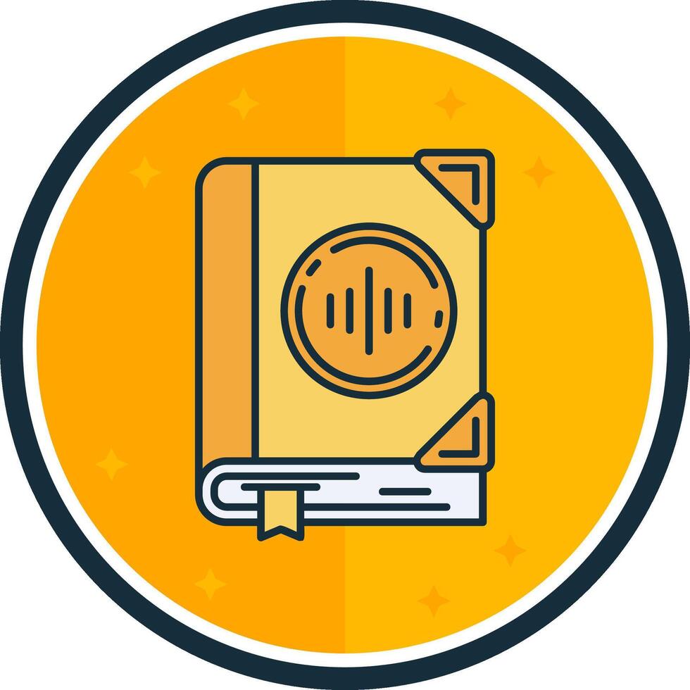 audio libro lleno verso icono vector