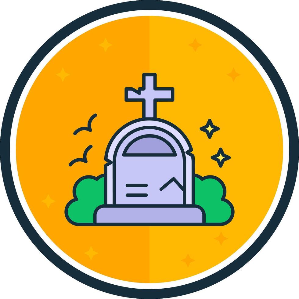 Grave filled verse Icon vector