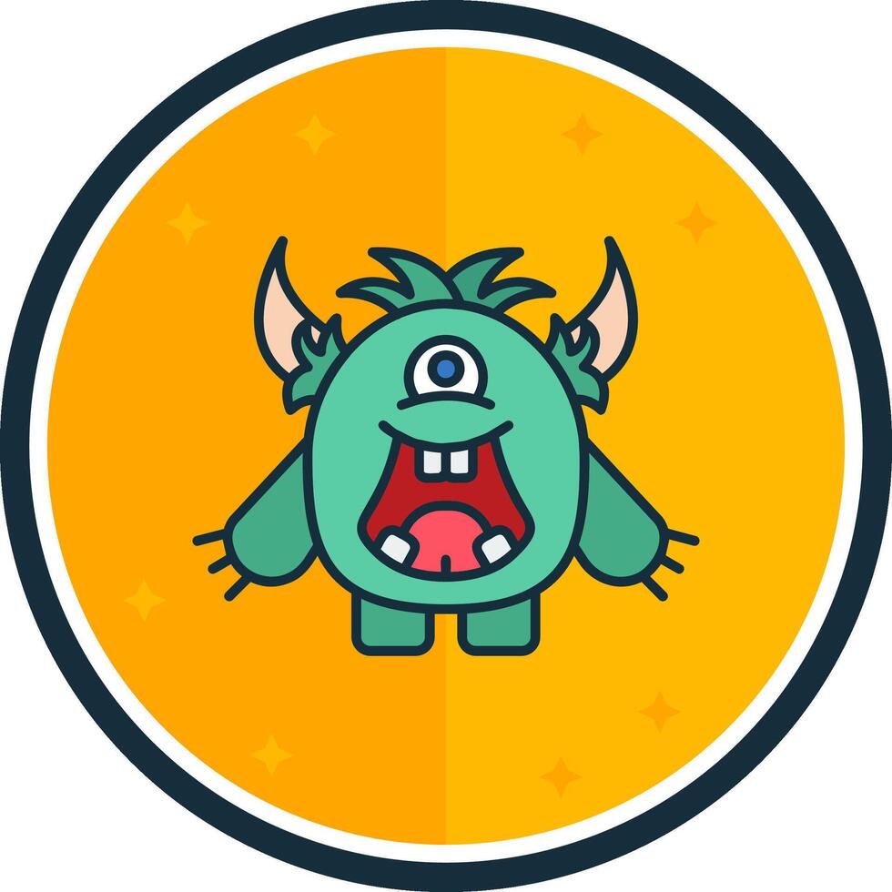 Monster filled verse Icon vector