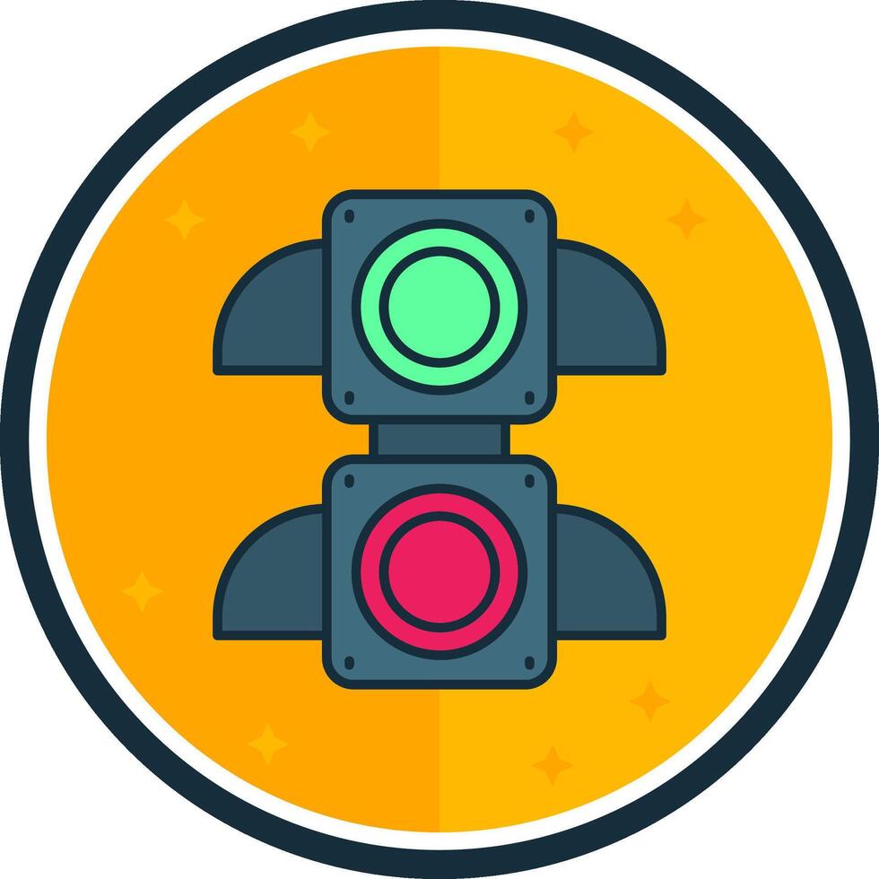 Traffic light filled verse Icon vector