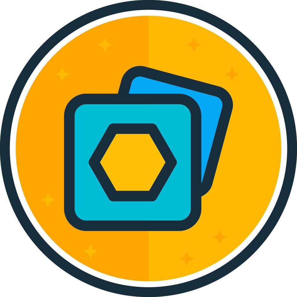 Polygon frame filled verse Icon vector