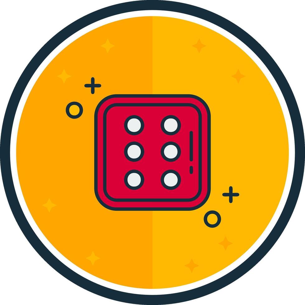 Dice six filled verse Icon vector