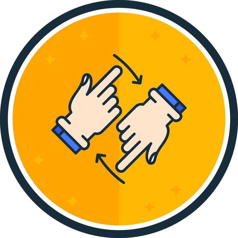 Rotate Two Hands filled verse Icon vector