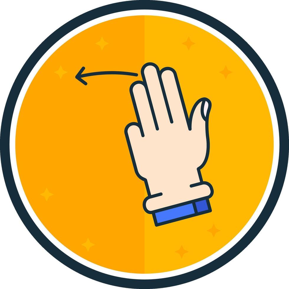 Three Fingers Left filled verse Icon vector