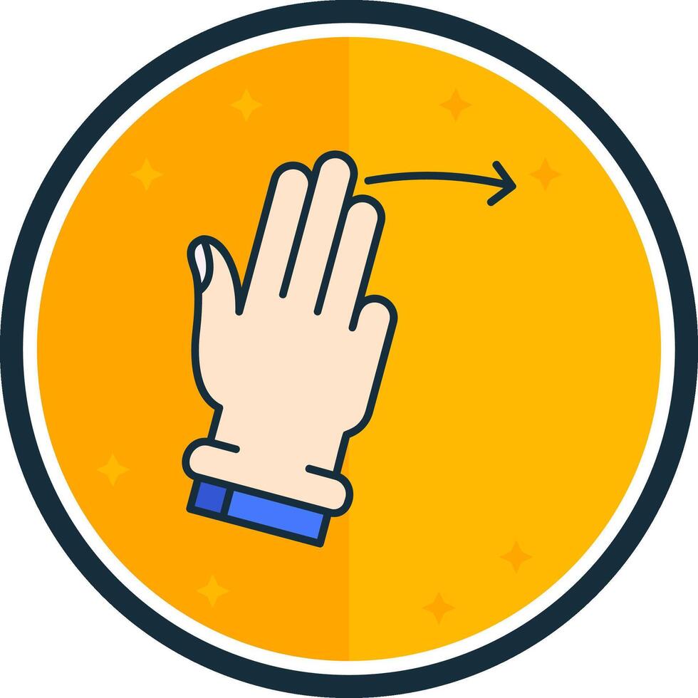 Three Fingers Right filled verse Icon vector