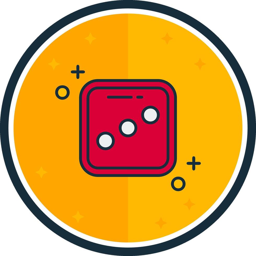 Dice three filled verse Icon vector
