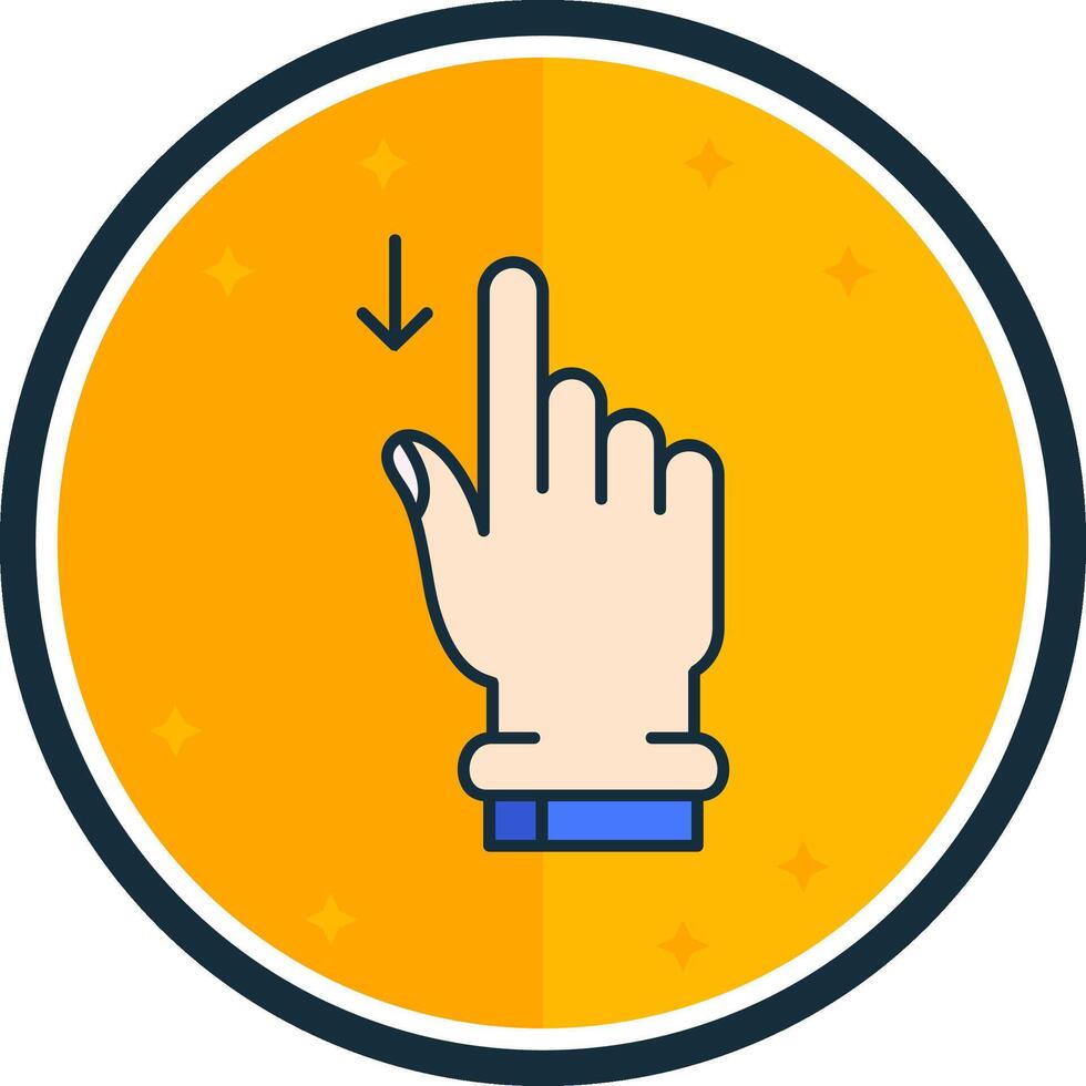 Swipe Down filled verse Icon vector
