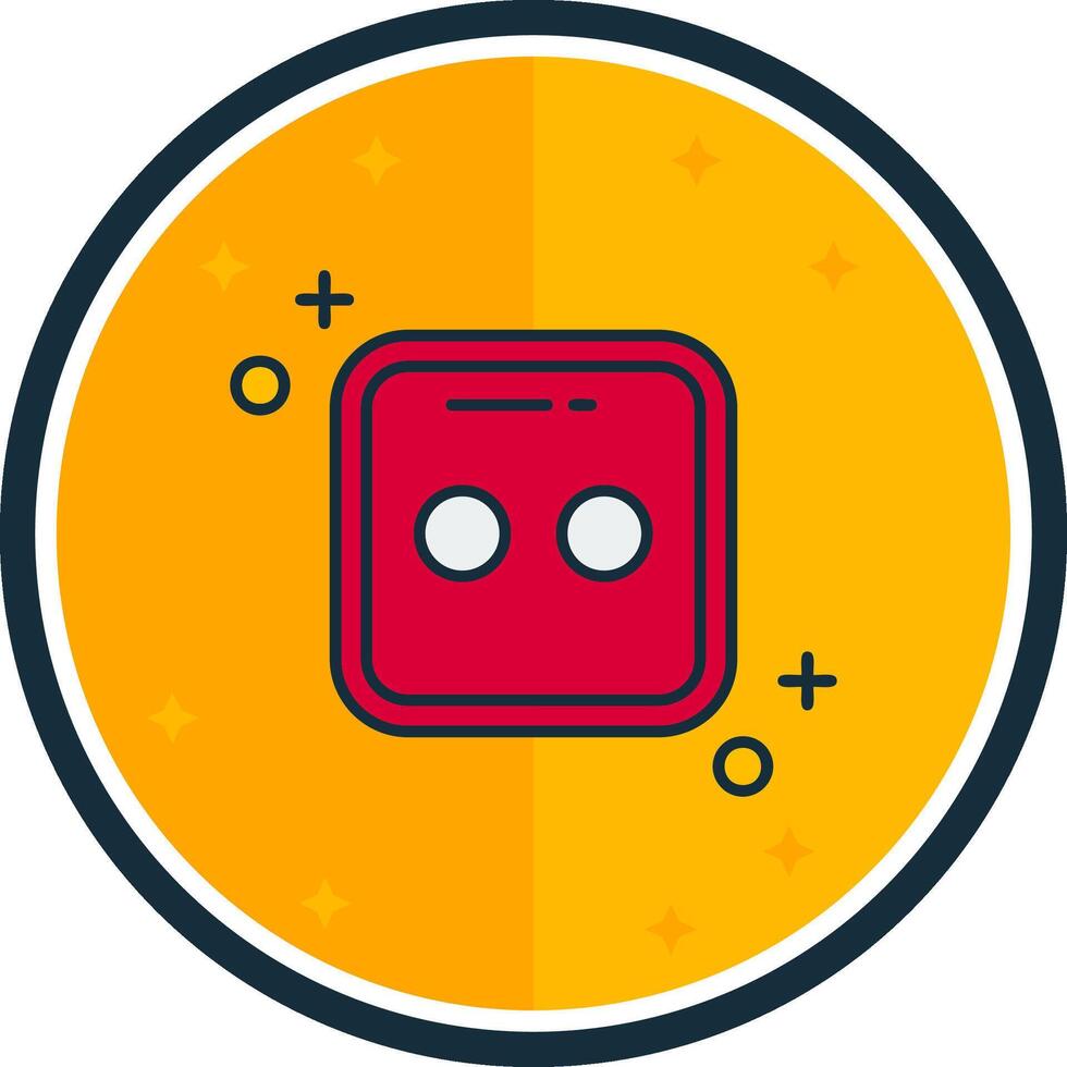 Dice two filled verse Icon vector