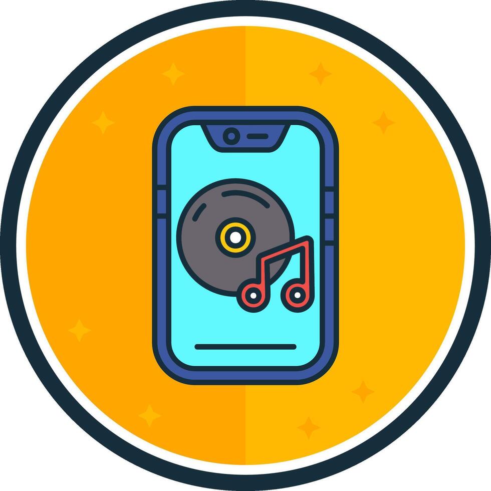 Music player filled verse Icon vector