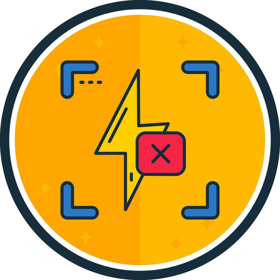 Flash off filled verse Icon vector