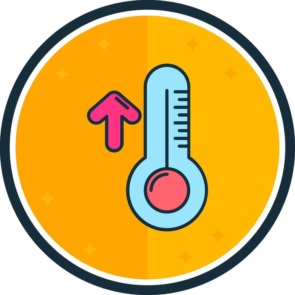 High temperature filled verse Icon vector