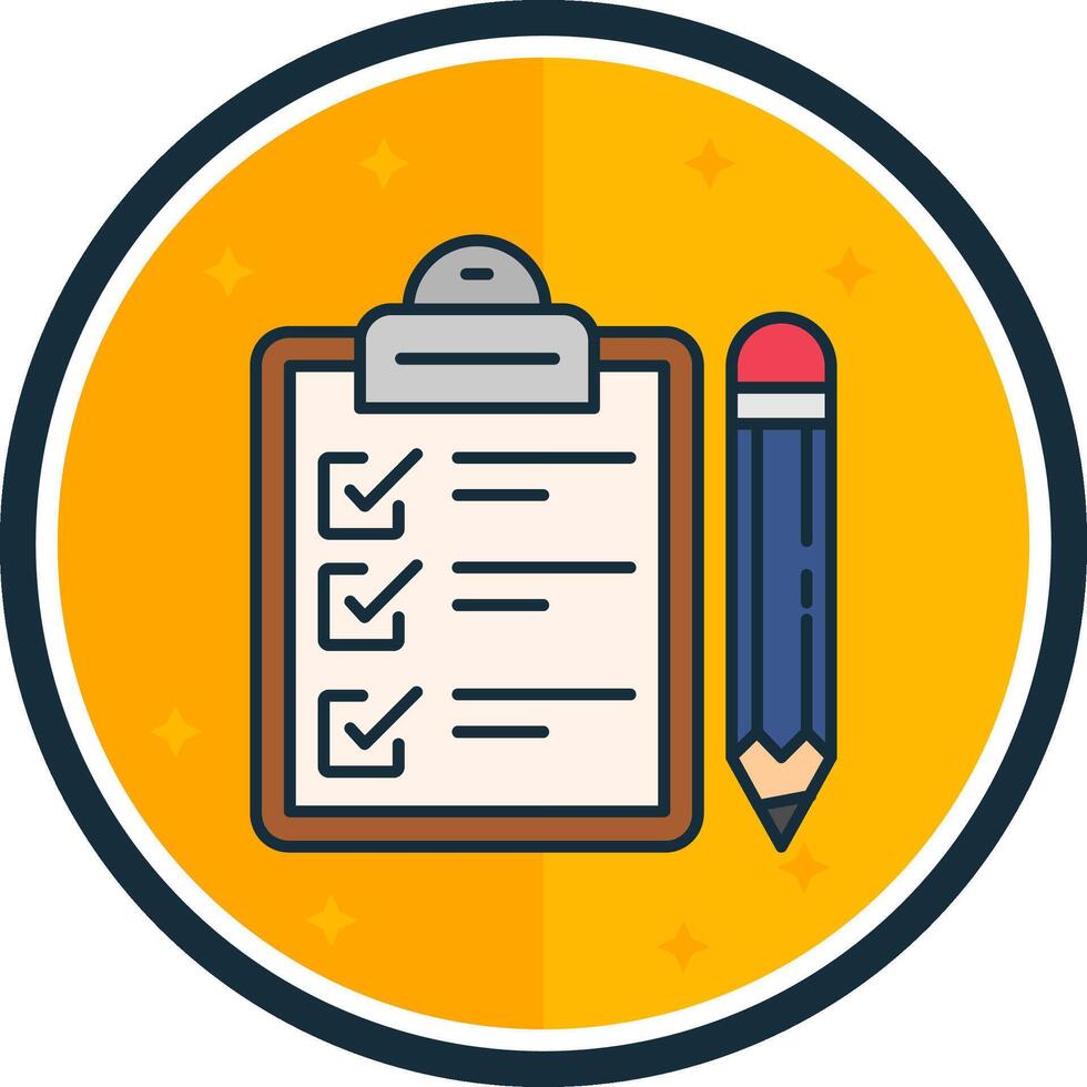 Exam filled verse Icon vector
