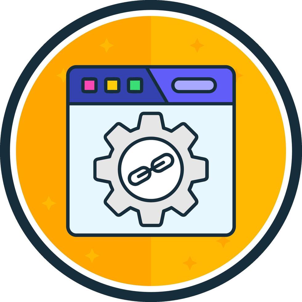 Backlink filled verse Icon vector