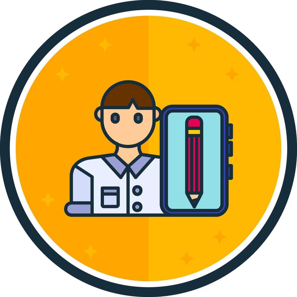 Blogger filled verse Icon vector