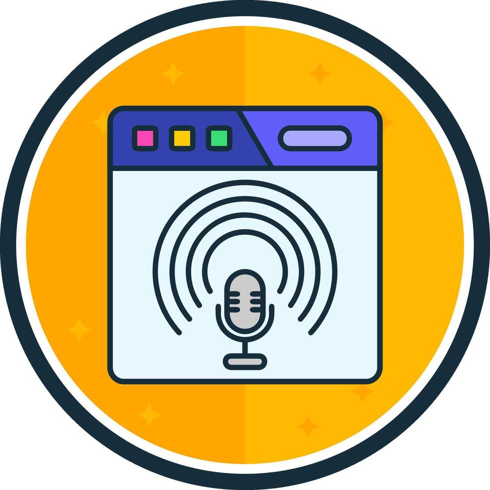 podcast filled verse Icon vector