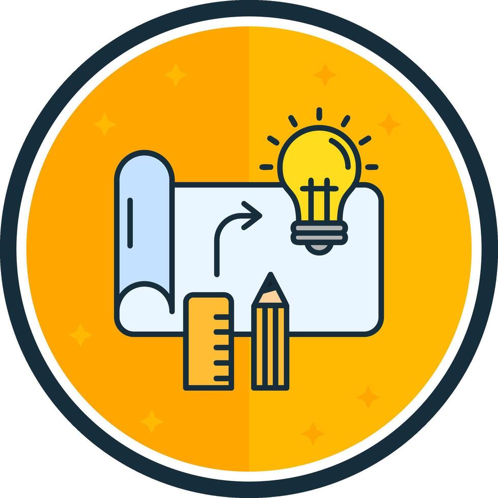 Design process filled verse Icon vector