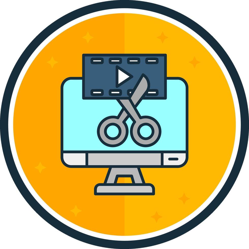 Video editor filled verse Icon vector