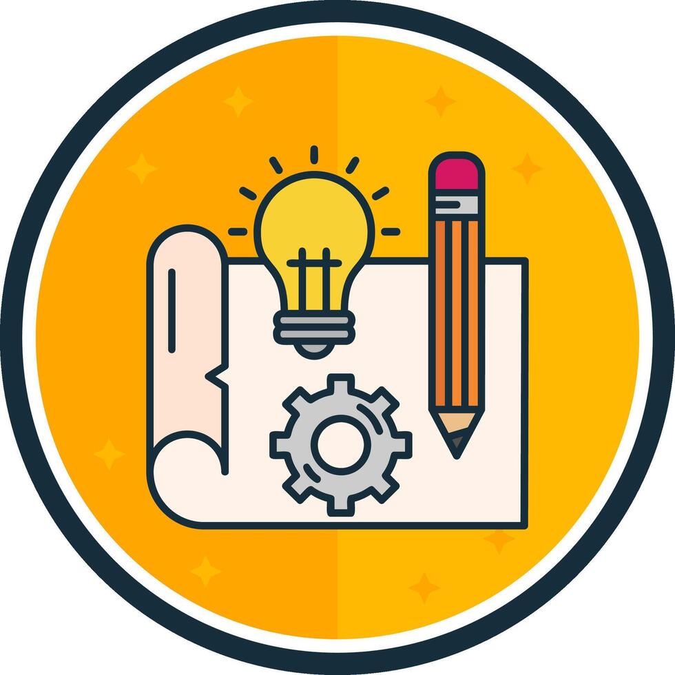 Blueprint filled verse Icon vector