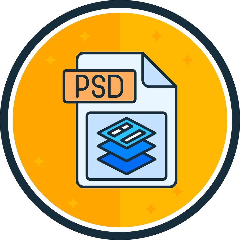 Psd file format filled verse Icon vector