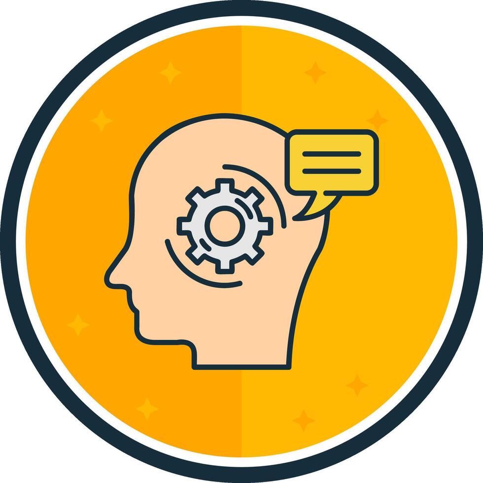 Thinking filled verse Icon vector