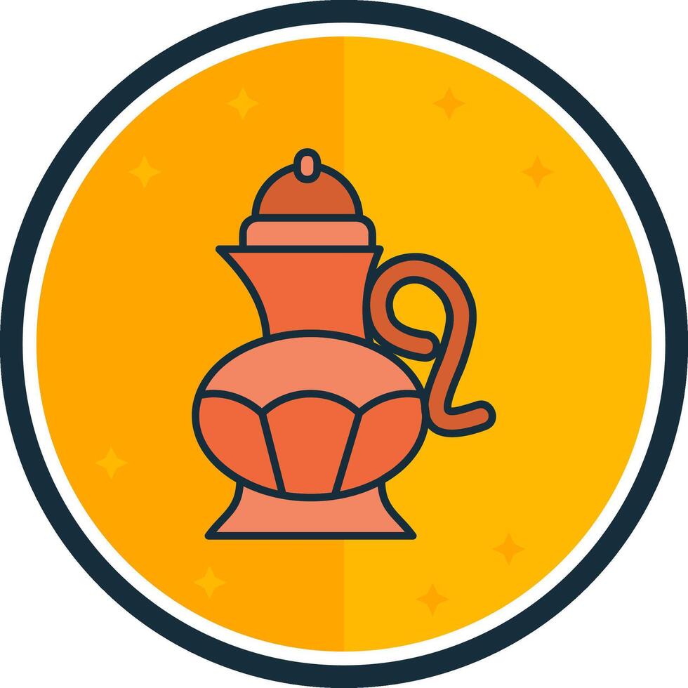 Tea pot filled verse Icon vector