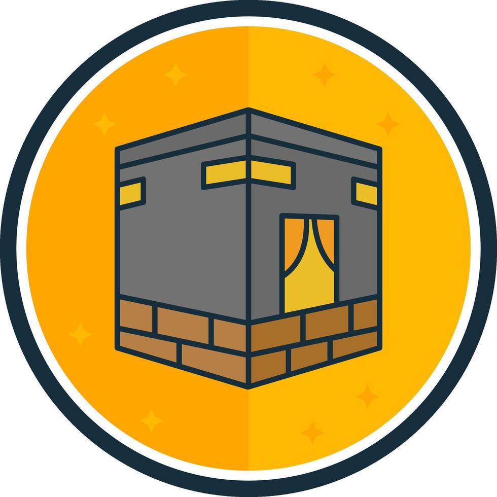 Qibla filled verse Icon vector