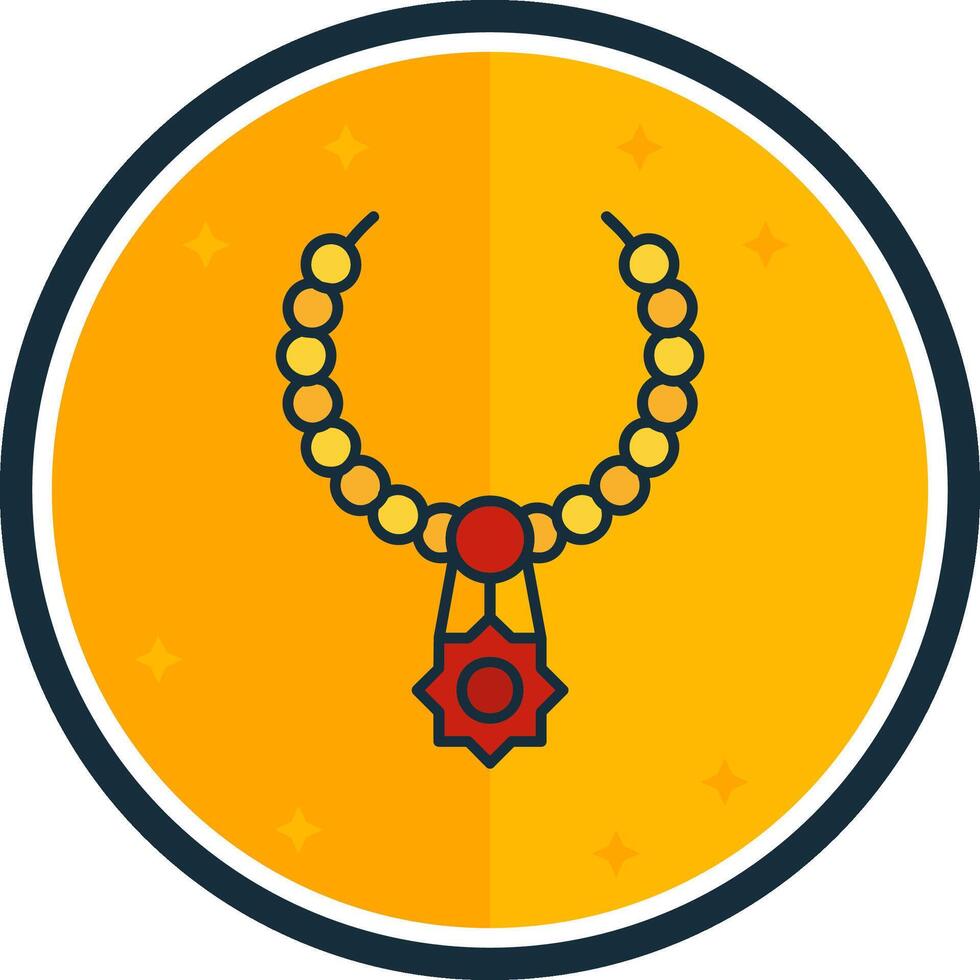 Necklace filled verse Icon vector