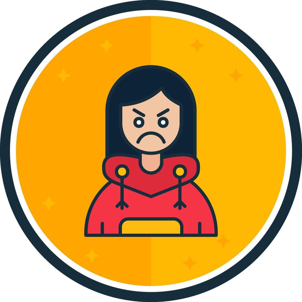 Angry filled verse Icon vector
