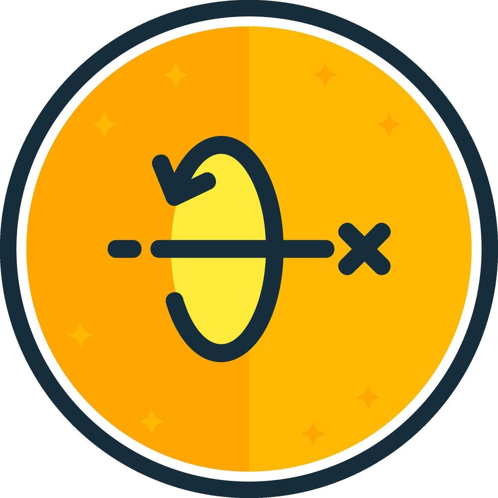 3d totate x axis filled verse Icon vector
