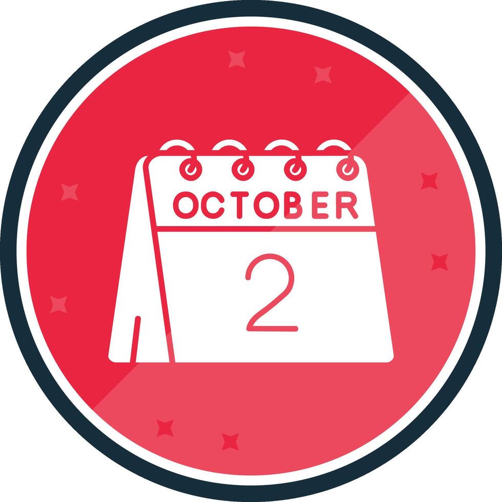 2nd of October Glyph verse Icon vector