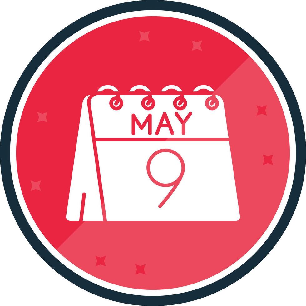 9th of May Glyph verse Icon vector