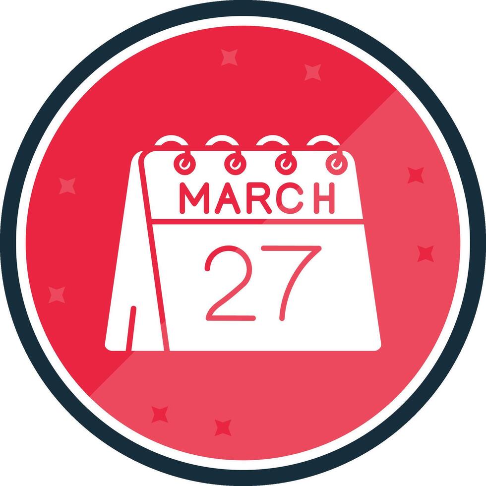 27 de marzo glifo verso icono vector