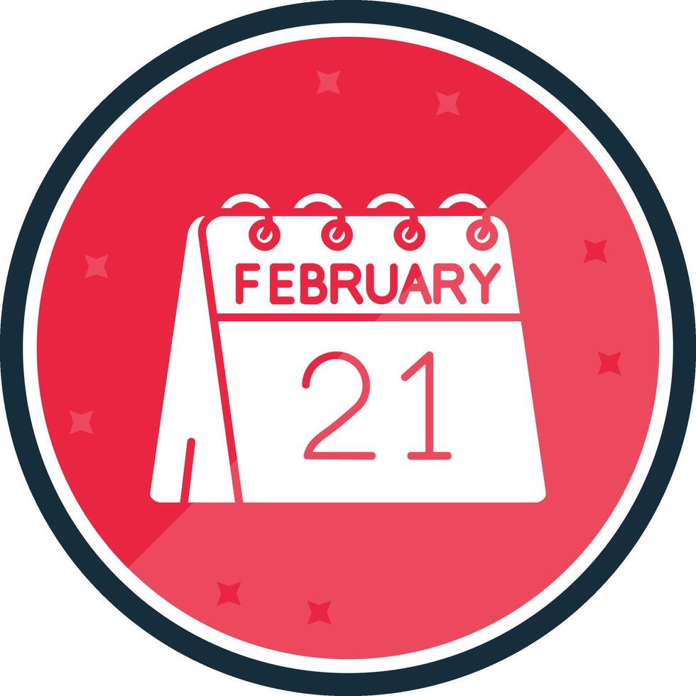 21st of February Glyph verse Icon vector
