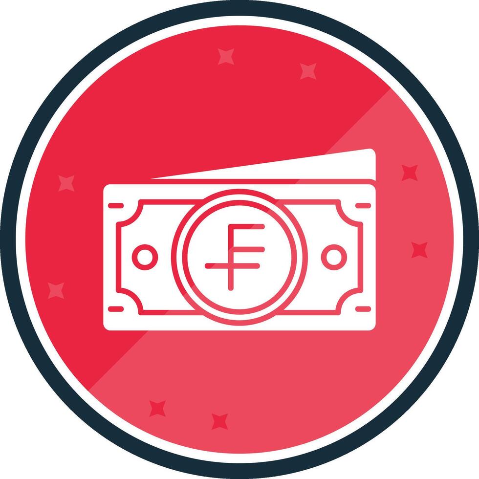 Swiss franc Glyph verse Icon vector