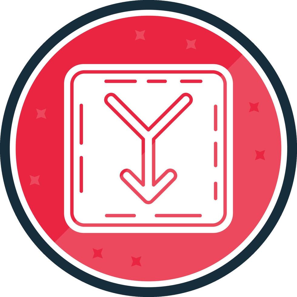 Merge Glyph verse Icon vector