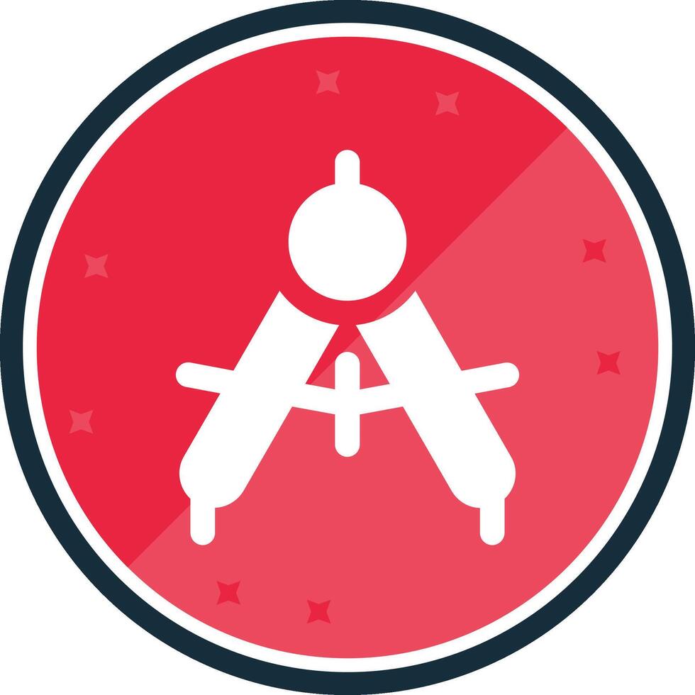 Drawing compass Glyph verse Icon vector