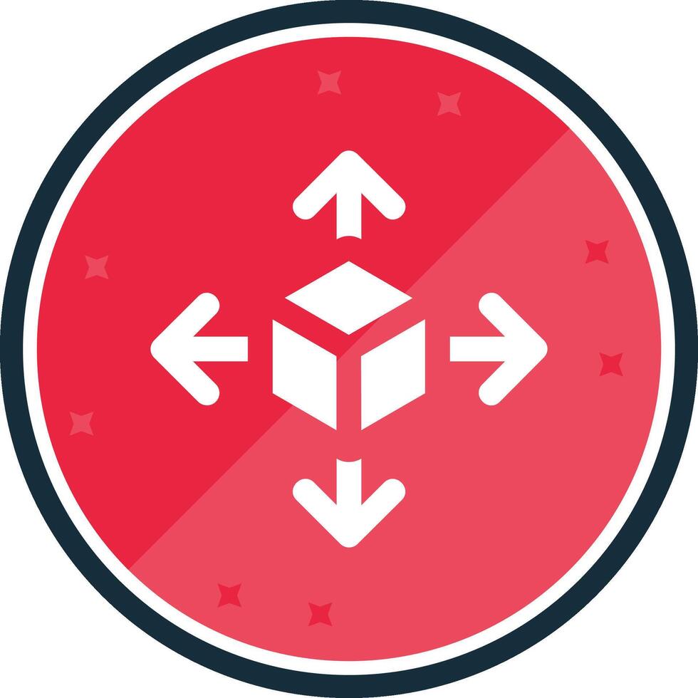 3d move Glyph verse Icon vector